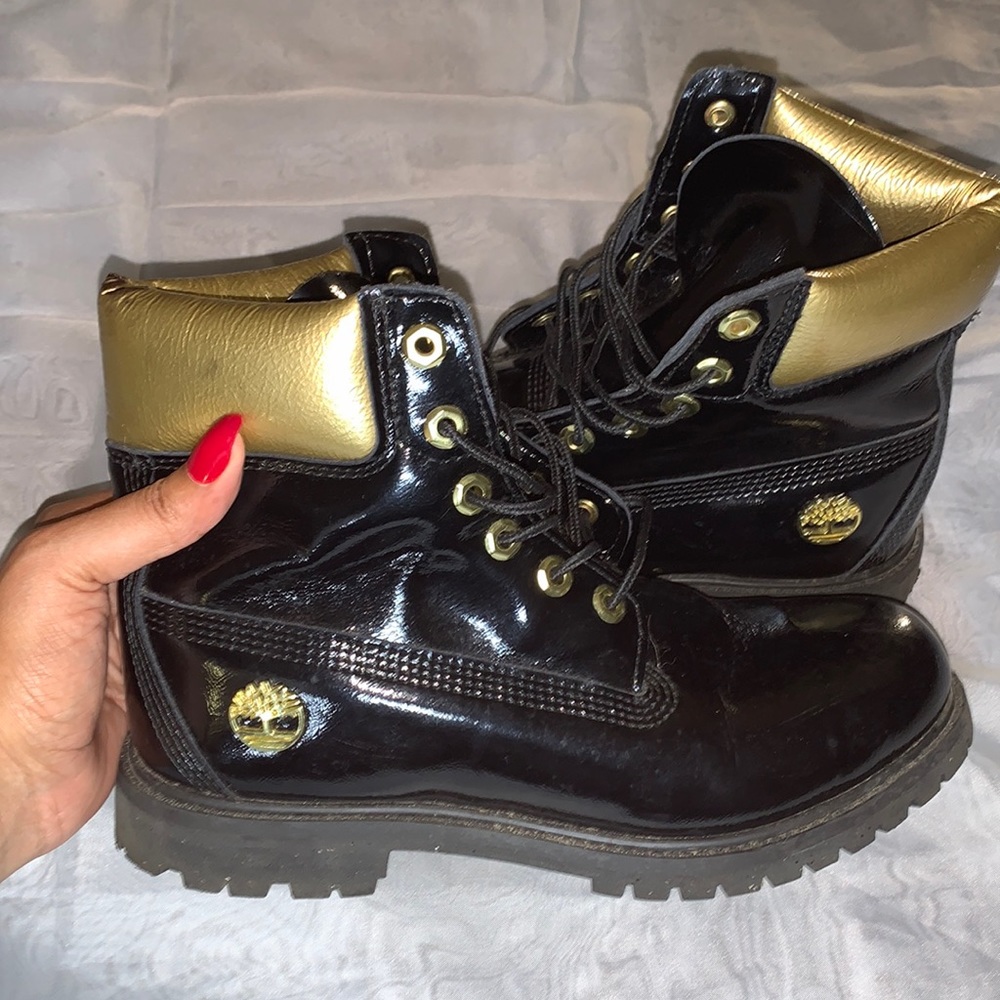 Timberland Mens Premium Limited Edition Champagne Boots Black Gold Like New